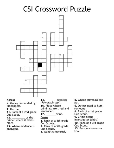 csi crossword puzzle